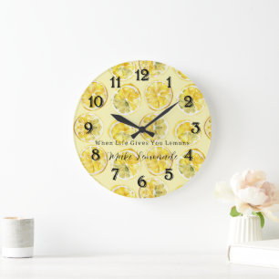 When Life Gives You Lemons Large Clock
