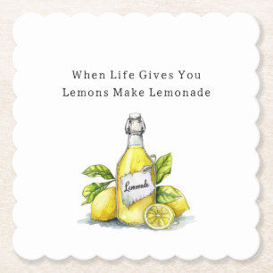 When Life Gives You Lemons Lemonade Paper Coaster