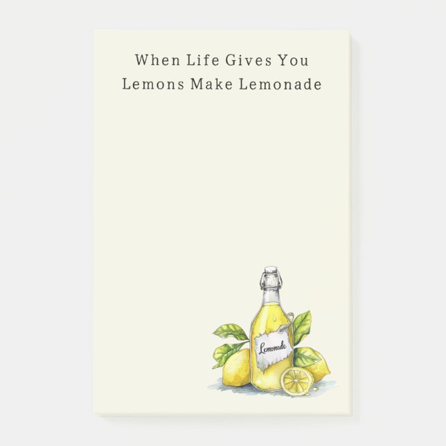 When Life Gives You Lemons Lemonade Post-it Notes (Front)