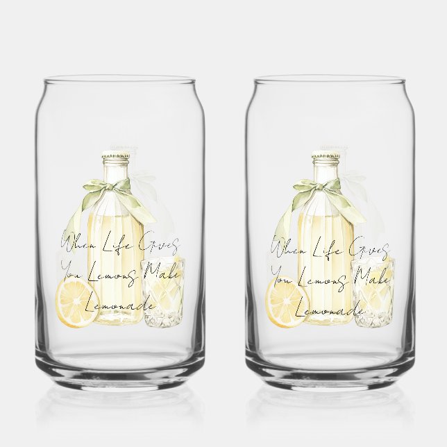 When Life Gives You Lemons Make Lemonade Can Glass (Front)