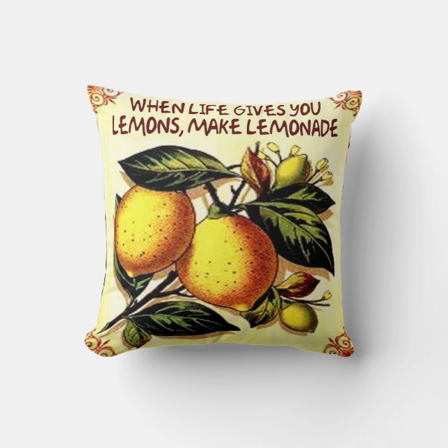 when life gives you lemons make lemonade cushion (Front)