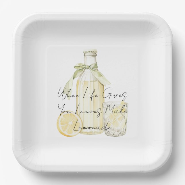 When Life Gives You Lemons Make Lemonade Paper Plate (Front)