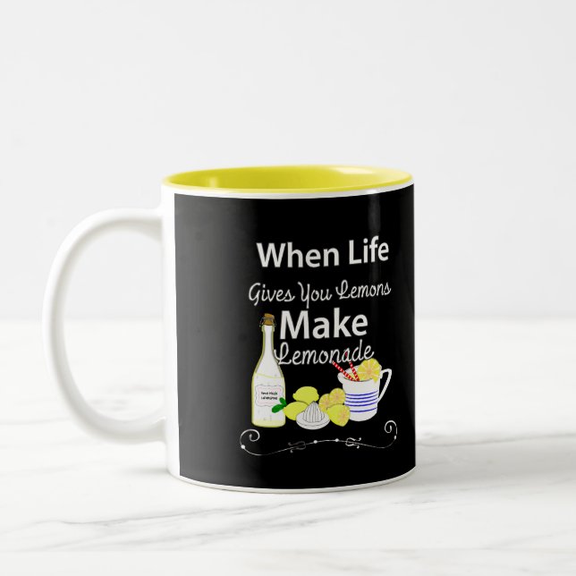 When Life Gives You Lemons Make Lemonade Two-Tone Coffee Mug (Left)