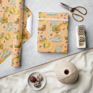 when life gives you lemons pattern wrapping paper