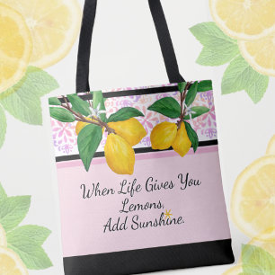 When Life Gives You Lemons Pink Amalfi Lemon tote Bag