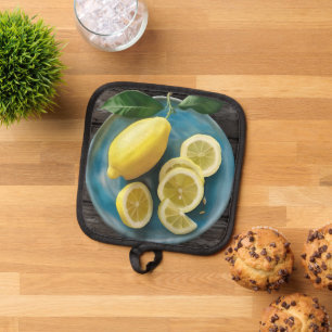 When Life Gives You Lemons Watercolor Fruit Card Pot Holder