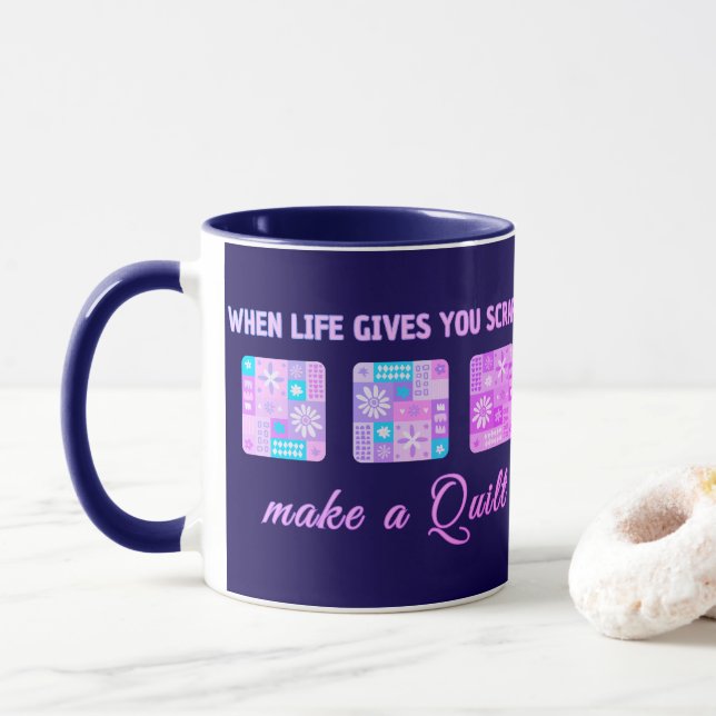 When Life Gives You Scraps Make A Quilt Mug (With Donut)
