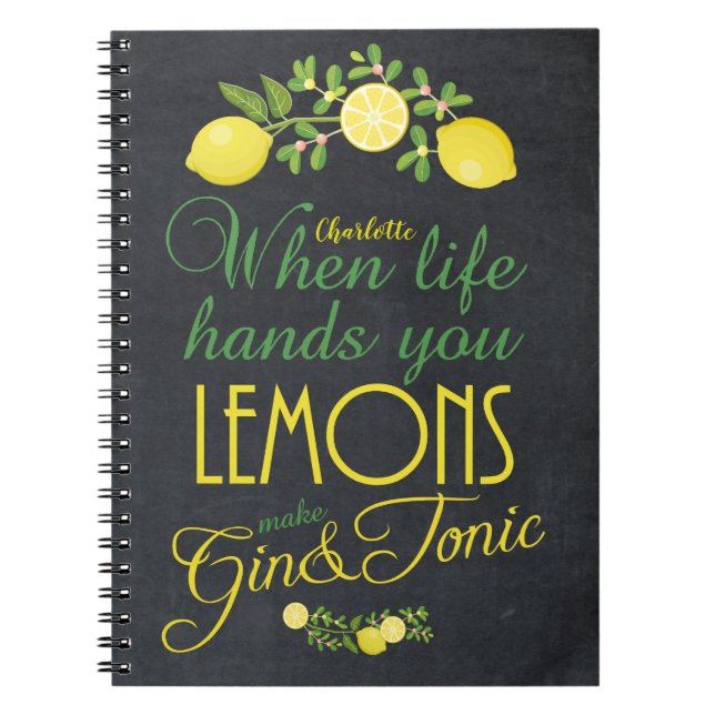 when life hands you lemons gin gratitude journal (Front)