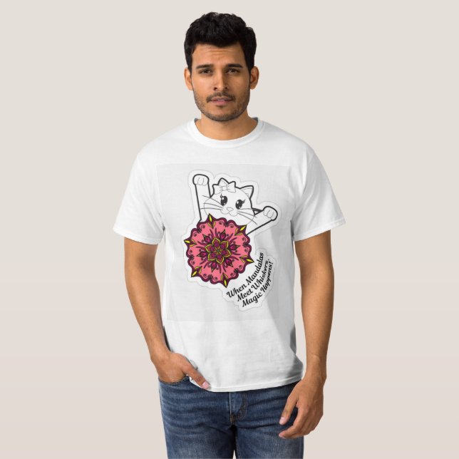 When Mandalas Meet Whiskers, Magic Happens! T-Shirt (Front Full)