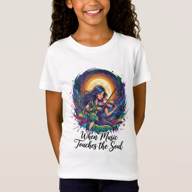 When Music Touches the Soul – Violin Art T-Shirt (Front)