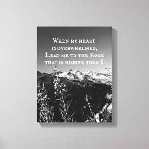 When My Heart is Overwhelmed Bible Verse Canvas Print