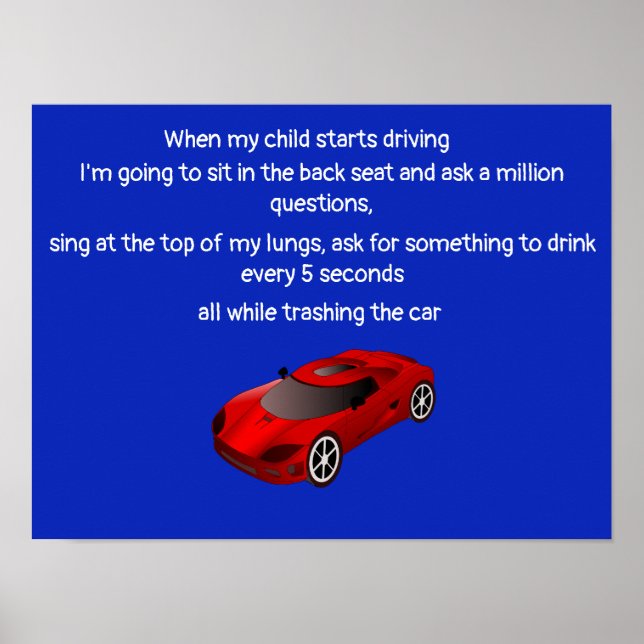 When my kid starts driving poster (Front)