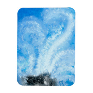 When ocean waves crash onto the shore watercolor  magnet
