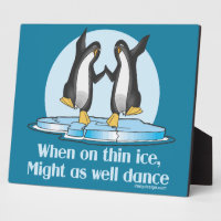 When On Thin Ice Penguins Funny Design