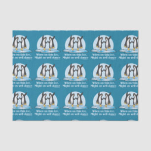 When On Thin Ice Penguins Funny Design Tissue Paper