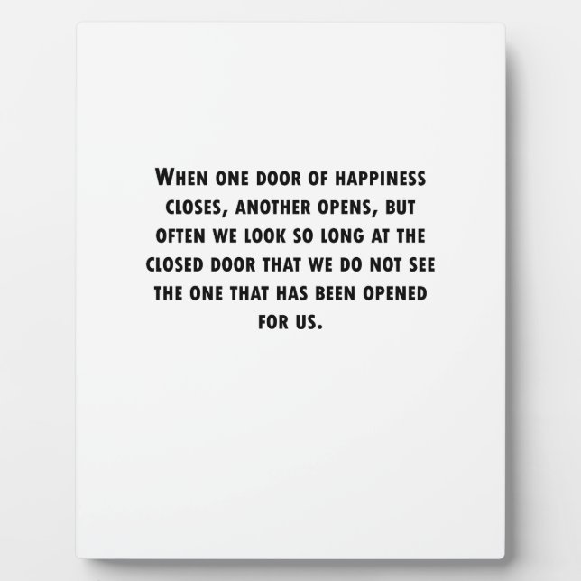 When One Door Closes Plaque (Front)