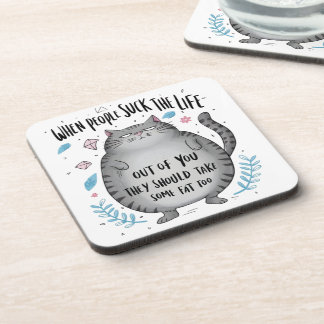 When People Suck Funny Cat Lover Gift Coaster