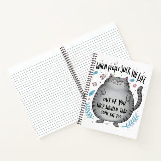 When People Suck Funny Cat Lover Gift  Notebook