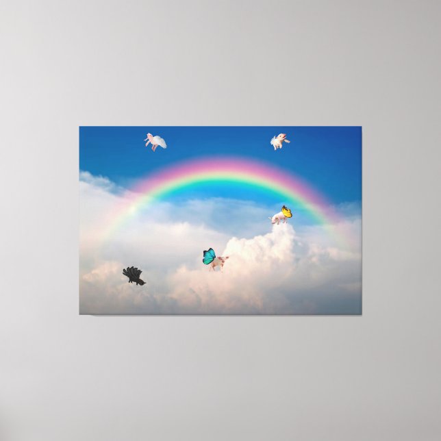 When Pigs Fly 2 Stretched Canvas Print (Front)