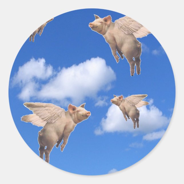 When Pigs Fly Classic Round Sticker (Front)