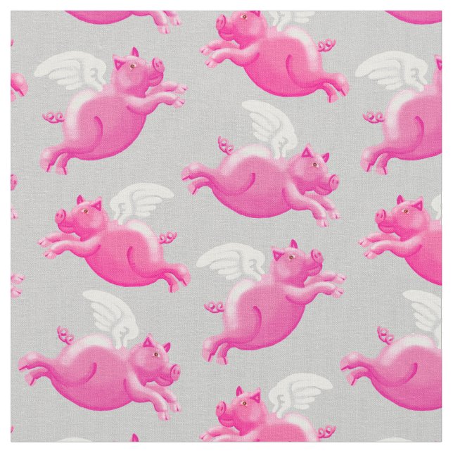 When pigs fly fabric (Close Up)