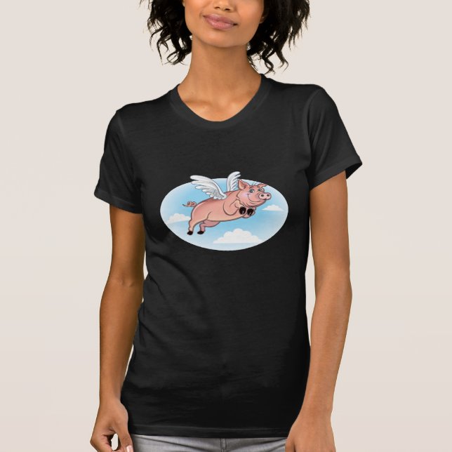 When Pigs Fly, Fun Happens T-Shirt (Front)