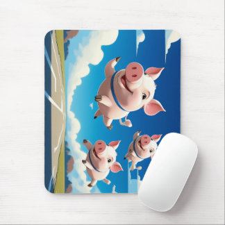 When Pigs Fly Funny Winged Pigs Mouse Pad