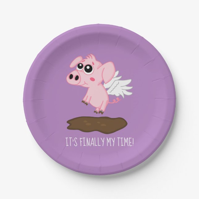When Pigs Fly in the Year of the Pig Paper Plate (Front)
