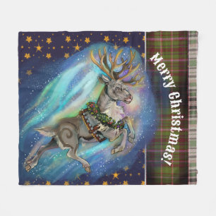 When Reindeer Fly Fleece Blanket