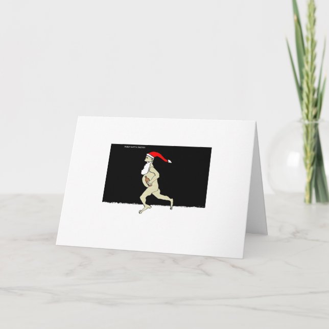 When Santa Drinks ("Streak") Holiday Card (Front)