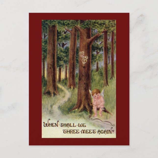 When Shall We Meet Vintage Valentine Postcard (Front)