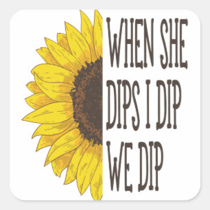 When She Dips I dip We Dip, Mummy And Me Square Sticker