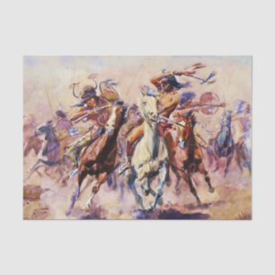“When Sioux and Blackfeet Meet” by Charles M Russe Tissue Paper