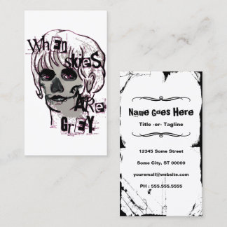 when skies are grey skeleton business card