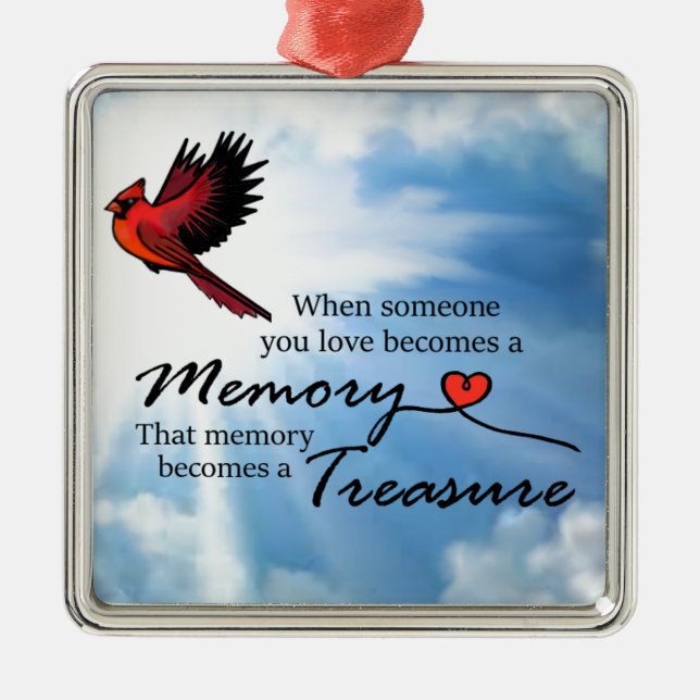 When someone you love, Cardinal Metal Tree Decoration (Front)
