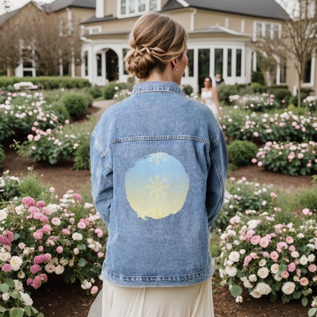 When the Clock Turns Gold Denim Jacket (Wedding Back)
