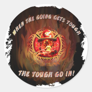 When the going gets tough classic round sticker