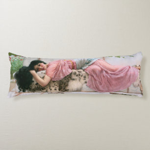 When The Heart Is Young by John William Godward Body Cushion