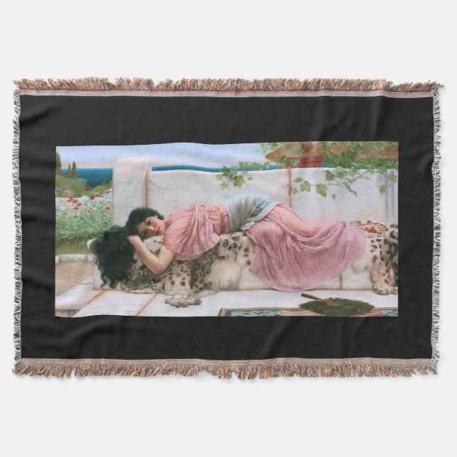 When The Heart Is Young by John William Godward Throw Blanket (Front)