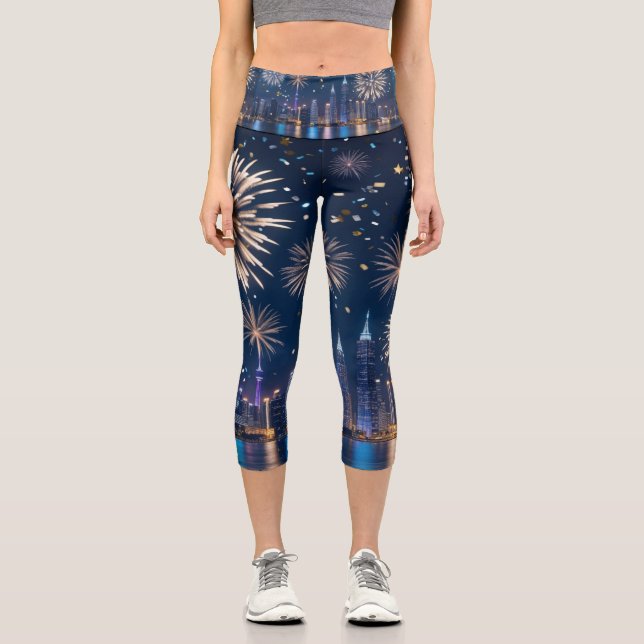 When the Lights Begin to Fall Capri Leggings (Front)