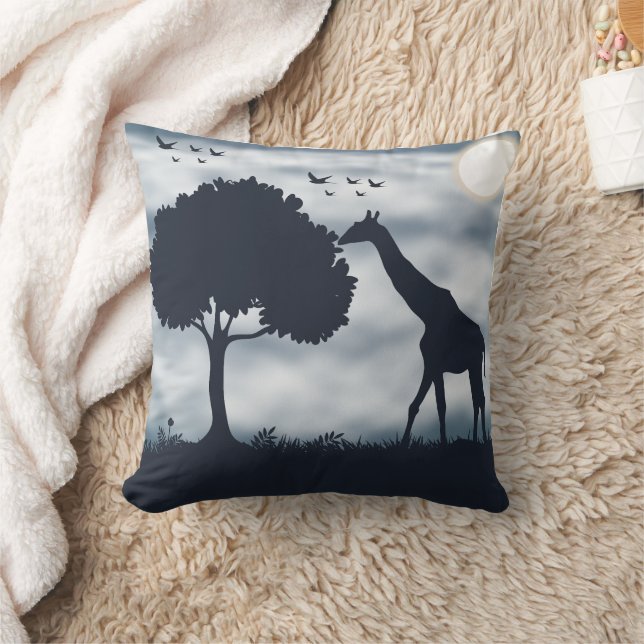 When the Moon Whispers to the Giraffe Cushion (Blanket)