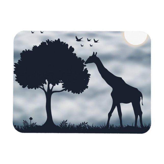 When the Moon Whispers to the Giraffe Magnet (Horizontal)
