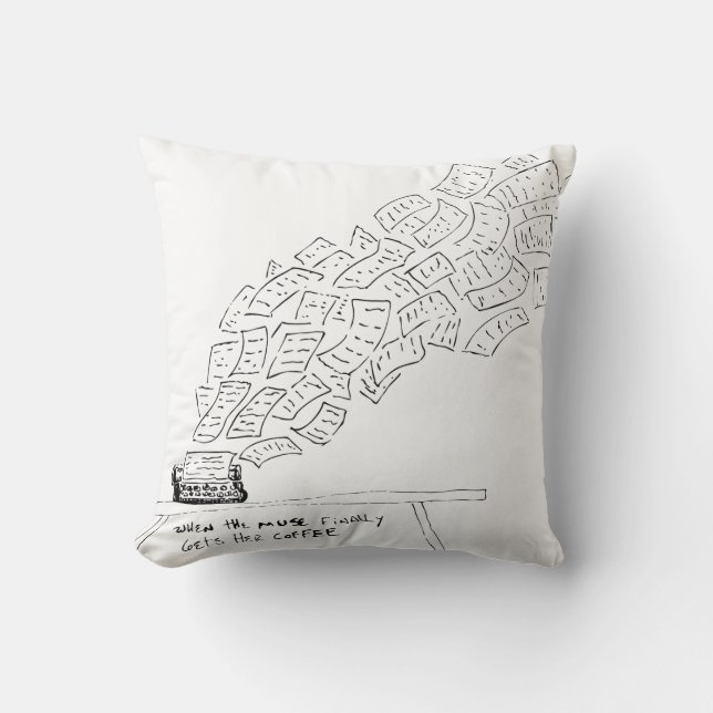When the Muse Finally Gets Her Coffee Cushion (Front)