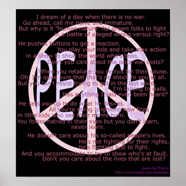 When There Is No War Poster (Front)