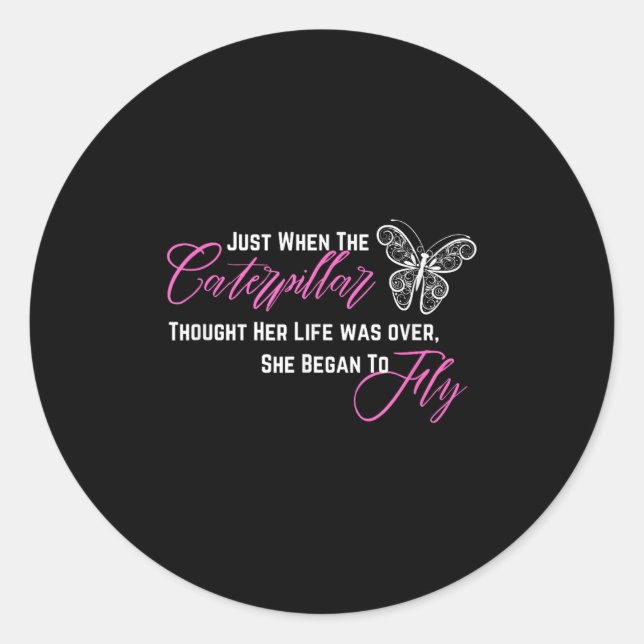 When Thought Her Life Was Over She Began To Fly  Classic Round Sticker (Front)