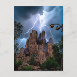 When thunder meets mountain under blue skies. postcard