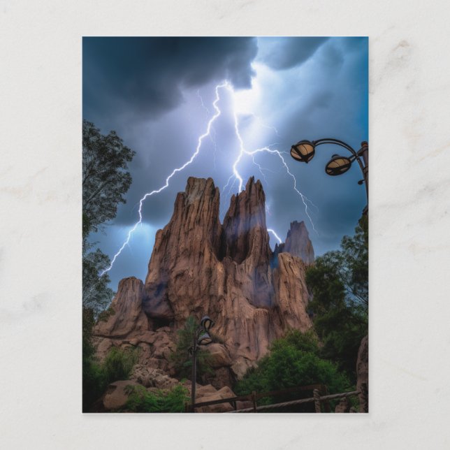 When thunder meets mountain under blue skies. postcard (Front)