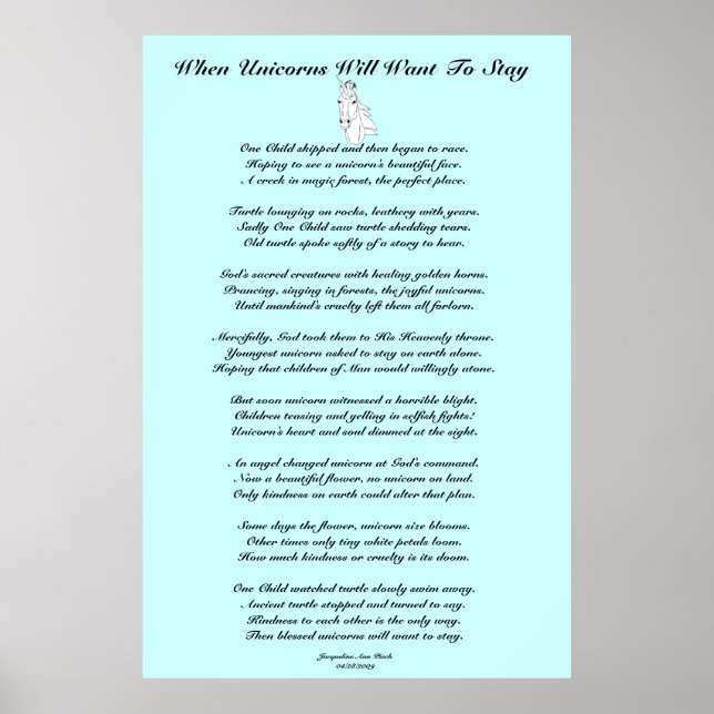 When Unicorns...Children's Poster (Front)