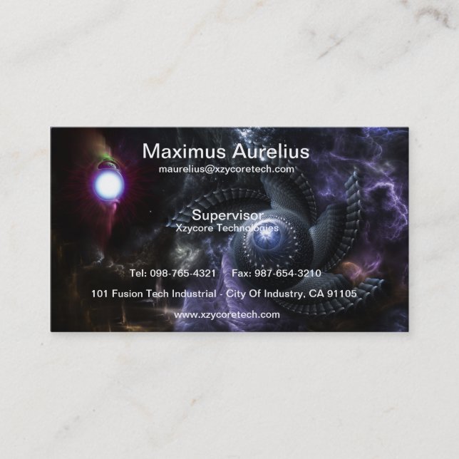 When Universes Collide Fractal Art Business Card (Front)