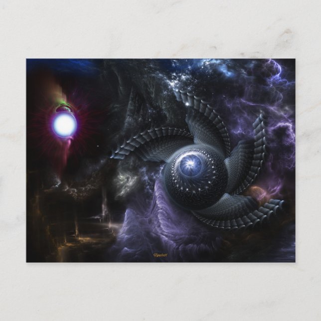 When Universes Collide Fractal Art Postcard (Front)